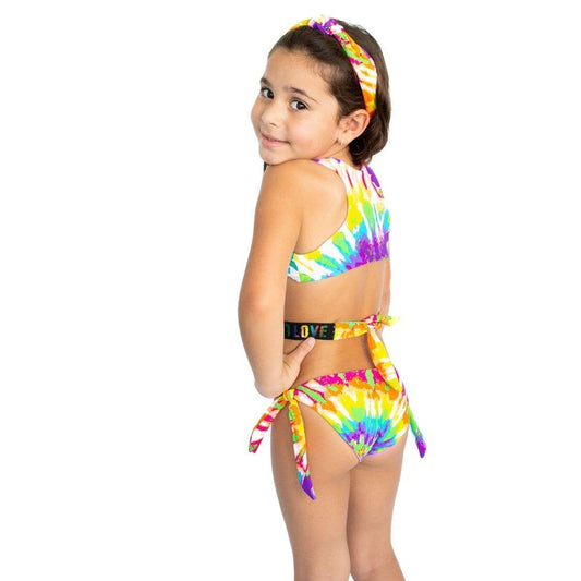 Tie Dye Love Trikini Swimsuit - Kids Swimwear