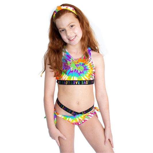 Tie Dye Love Bikini Swimsuit - Kids Swimwear